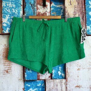 Women's Love & Sports Baby Terry Cloth Lounge Shorts XLARGE Green Fairy